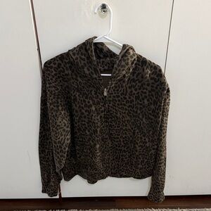 Hollister Brown Leopard Print Hoodie